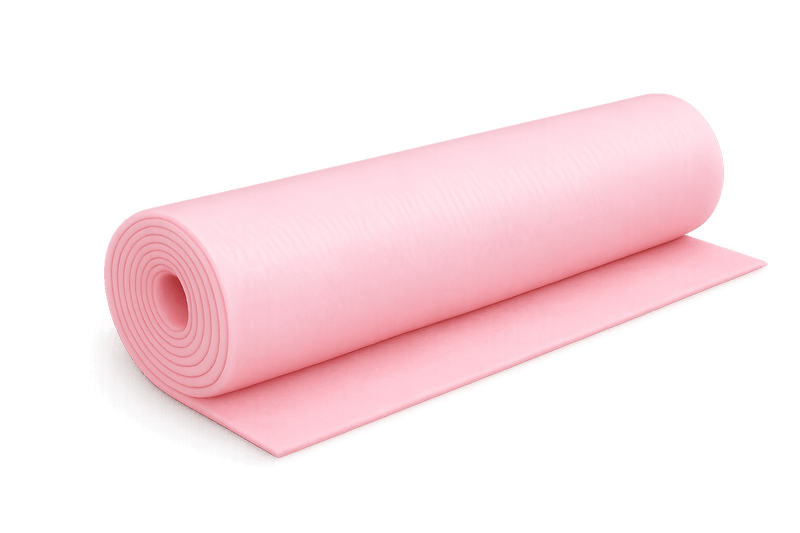 Pink underlay rolled up on a transparent background