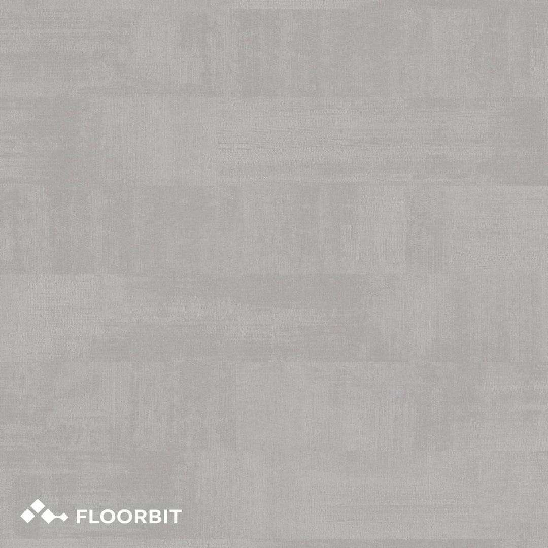 Light grey stone-look floor with Floorbit logo