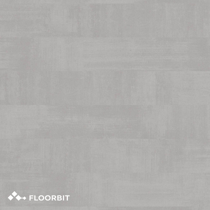 Light grey stone-look floor with Floorbit logo